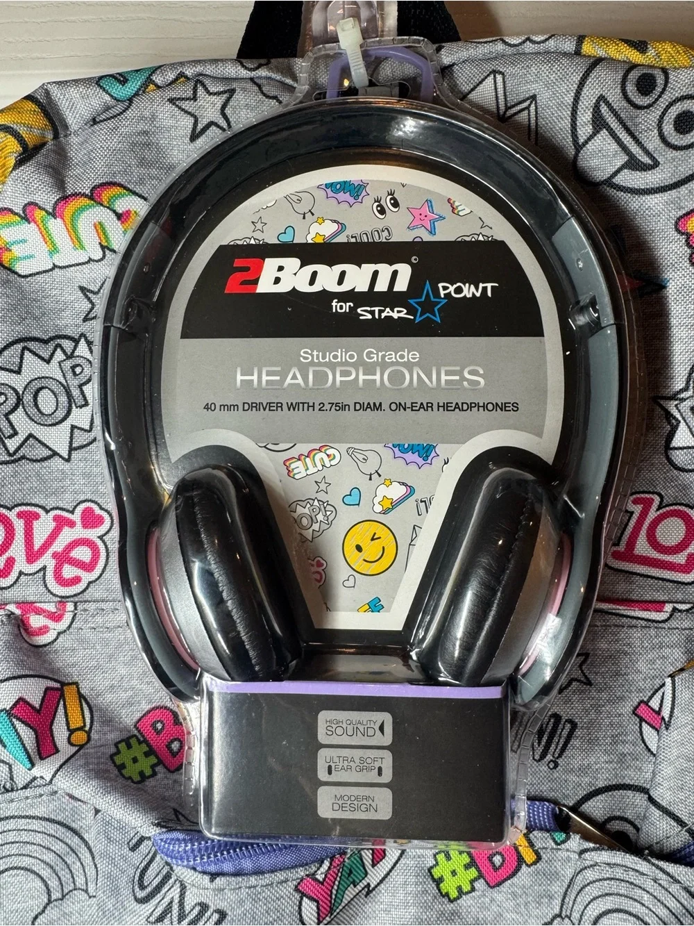 Starpoint Backpack with 3.5mm plug in On-ear Headphones (not Bluetooth)